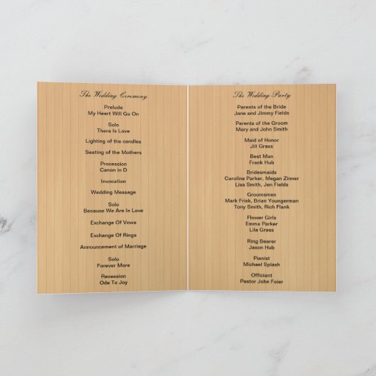 Carte de programme papillon floral jaune rustique  (Intérieur)