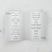 Carte de programme Roses roses et perles (Intérieur)