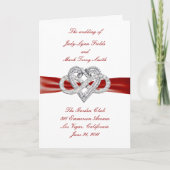 Carte de programme rouge de coeur d'infini (Devant)