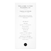 Carte de programme verticale Mariage simple modern (Devant)