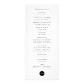 Carte de programme verticale Mariage simple modern (Dos)