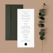 Carte de programme verticale Mariage simple modern