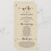 Carte de programme We Do Wedding sur le thème beig (Devant / Derrière)