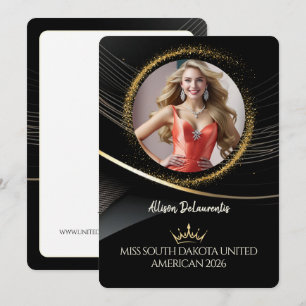 Carte de promo de concours de beauté Gold Dust Pre