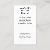 Carte de promotion de canal YouTube - Film Motif (Dos)