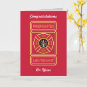 Carte de promotion du lieutenant-pompier (Fleur jaune)