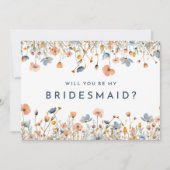 Carte de proposition Audacieuse Florale Bridesmaid (Devant)