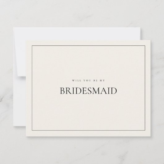 Carte de proposition Beige Bridesmaid moderne et é (Devant)