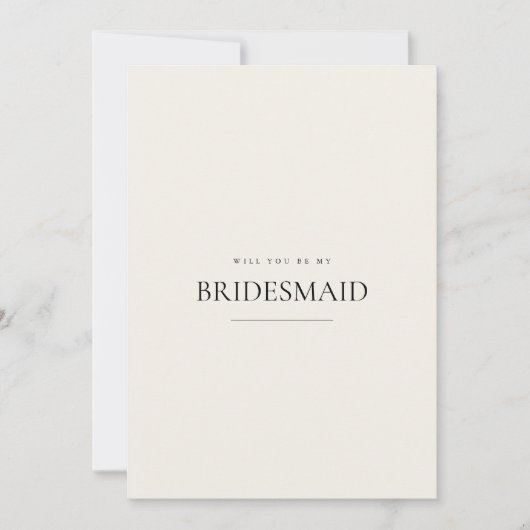 Carte de proposition Beige Bridesmaid moderne et é (Devant)