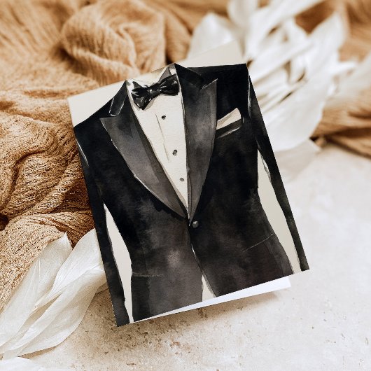 Carte de proposition Black Suit Groomsman
