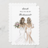 Carte de proposition Blush Pastel Bridesmaid (Devant / Derrière)