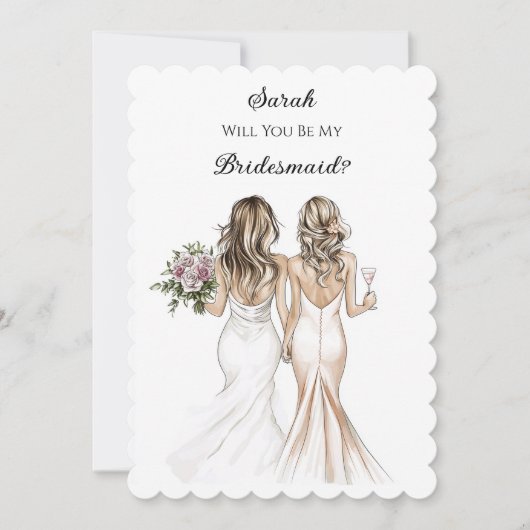 Carte de proposition Blush Pastel Bridesmaid (Devant)