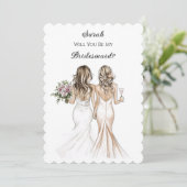 Carte de proposition Blush Pastel Bridesmaid (Debout devant)