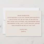 Carte de proposition Bohemian Maid of Honor Boho F (Dos)