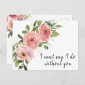 Carte de proposition Boho Blush Gold Bridesmaid (Devant / Derrière)