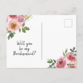 Carte de proposition Boho Blush Gold Bridesmaid (Dos)