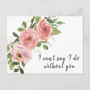 Carte de proposition Boho Blush Gold Bridesmaid