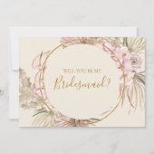 Carte de proposition Boho Botanical Ivory Bridesma (Devant)