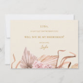 Carte de proposition Boho Botanical Ivory Bridesma (Dos)