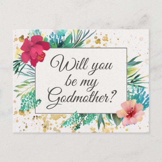 Carte de proposition Bold Gold Floral Godmère (Devant)