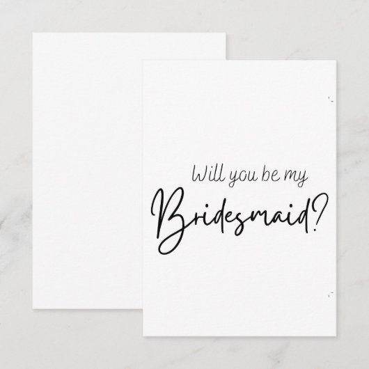 Carte de proposition Bridesmaid (Devant / Derrière)