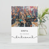 Carte de proposition Bridesmaid au coeur joli (Debout devant)