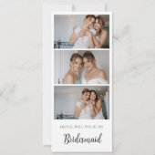 Carte de proposition Bridesmaid Photo Strip 3 phot (Devant)