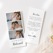 Carte de proposition Bridesmaid Photo Strip 3 phot