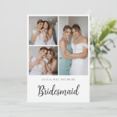 Carte de proposition Bridesmaid Photo Strip 3 phot (Debout devant)