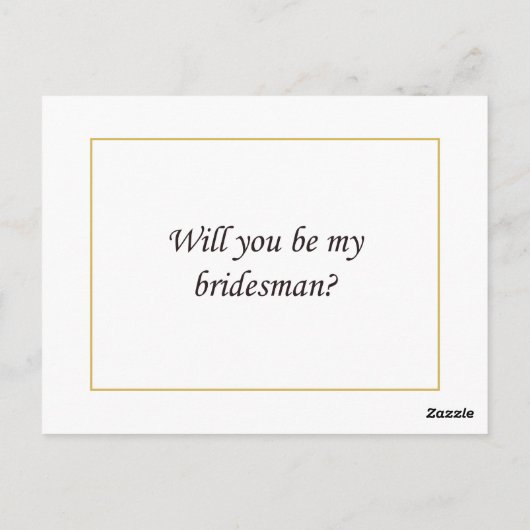 Carte de proposition Bridesman (Dos)