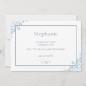 Carte de proposition Chic Blue and White Maid of H (Dos)