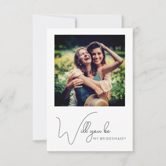 Carte de proposition Chic Calligraphy Photo Brides (Devant)