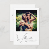 Carte de proposition Chic Calligraphy Photo Brides (Devant / Derrière)