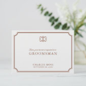 Carte de proposition classique Brown & Ecru Grooms (Debout devant)