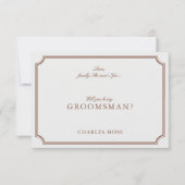 Carte de proposition classique Brown & Ecru Grooms (Devant)
