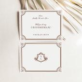Carte de proposition classique Brown & Ecru Grooms