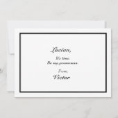 Carte de Proposition Classique Formel Noir Blanc p (Dos)