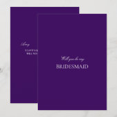 Carte de proposition d'aide d'Bridesmaid en blanc  (Devant / Derrière)