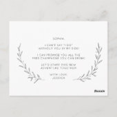 Carte de proposition d'aide-mémoire à script minim (Dos)
