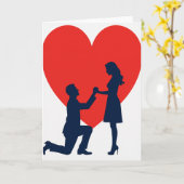 Carte de proposition d'amour en papier d'aluminium (Fleur jaune)
