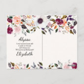 Carte de proposition de bonne aquarelle Floral Bri (Dos)