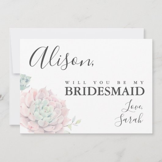 Carte de proposition de bonne d'enfant rose (Devant)