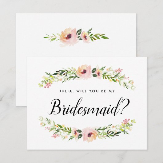 Carte de proposition de Bridesmaid (Devant / Derrière)