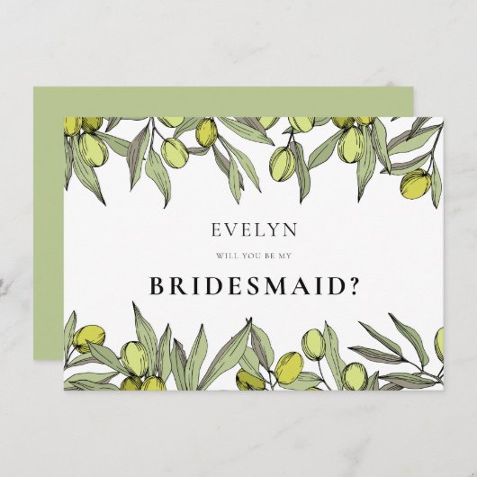 Carte de proposition de Bridesmaid (Devant / Derrière)