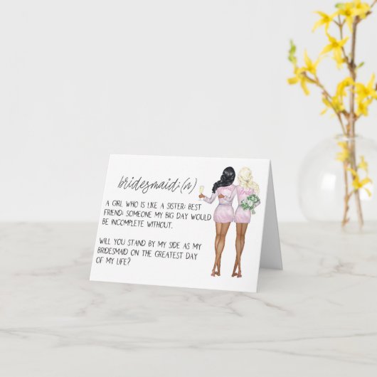 Carte de proposition de Bridesmaid (Fleur jaune)