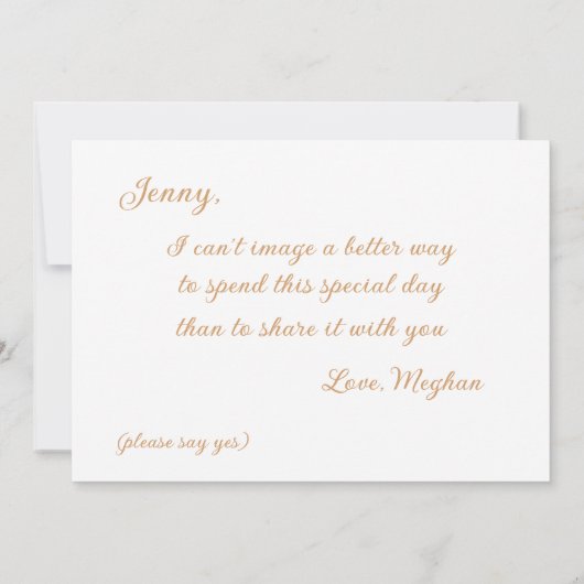 Carte de proposition de Bridesmaid (Dos)