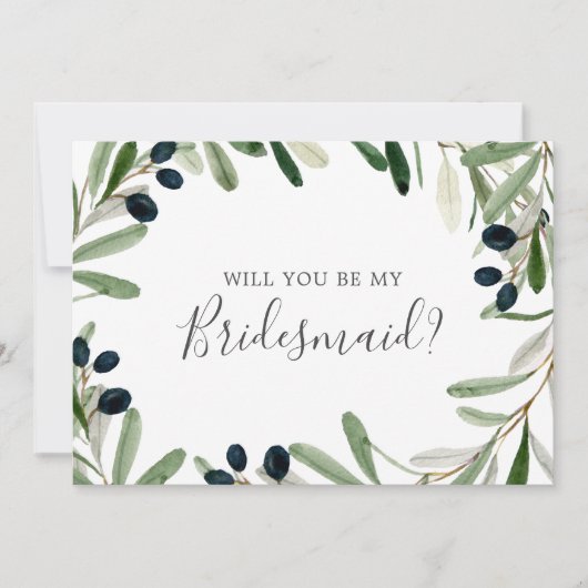 Carte de proposition de Bridesmaid de la Branche d (Devant)