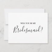 Carte de proposition de Bridesmaid de script moder (Devant)