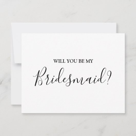 Carte de proposition de Bridesmaid de script moder (Devant)