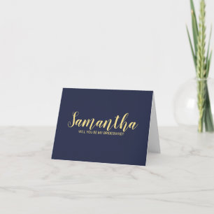 Carte de proposition de Bridesmaid de script moder
